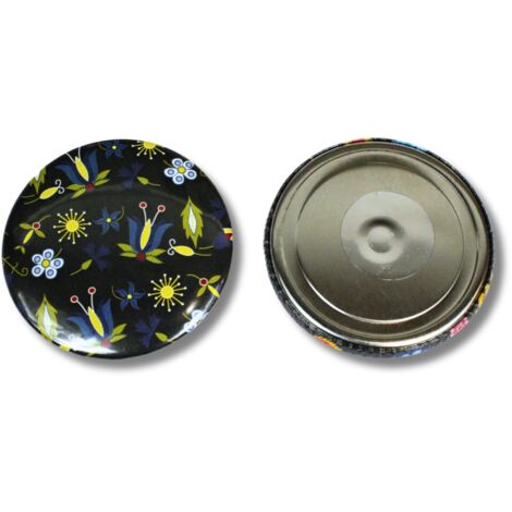 Volksmagnet, kaschubische Blumen, schwarz