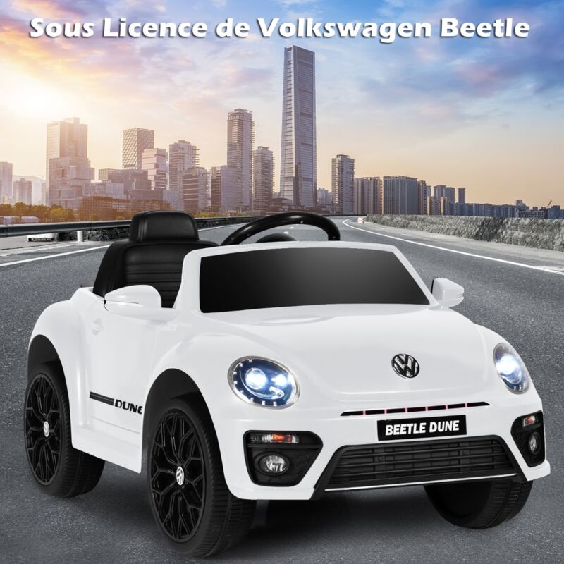Maisonchic - Volkswagen Beetle Voiture Électrique 12V/4,5 Ah pour Enfants 3-8 Ans Télécommande 2.4G led usb Radio Klaxon Blanc CW8437 design in Maisonchic - Volkswagen Beetle Voiture Électrique 12V/4,5 Ah pour Enfants 3-8 Ans Télécommande 2.4G led usb Radio Klaxon Blanc CW8437 design in