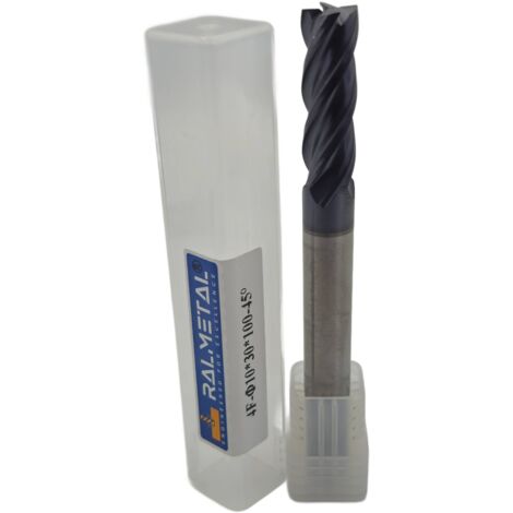 Vollhartmetall-Fräser 10 x 30 x 100 mm 4F 4 Schneiden 45 HRC AlTiN