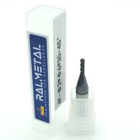 Vollhartmetall-Fräser 2 x 6D x 30 mm, 4 Schneiden, 45 HRC, Widia