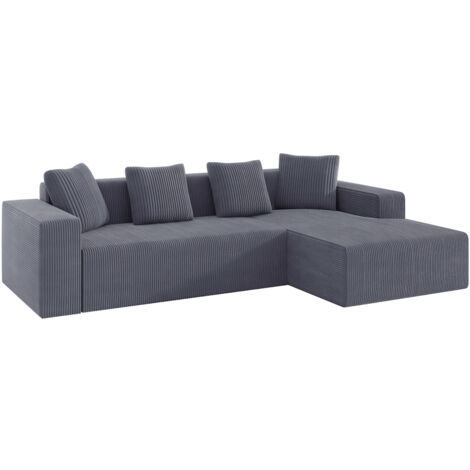 Vollkomprimiertes knochenloses Sofa,Cloud-Kombinationssofa mit L-Liegestühlen, modernes modulares Sofa mit tiefen Sitzplätzen, gepolstertes Sofa für Wohnzimmer und Schlafzimmer