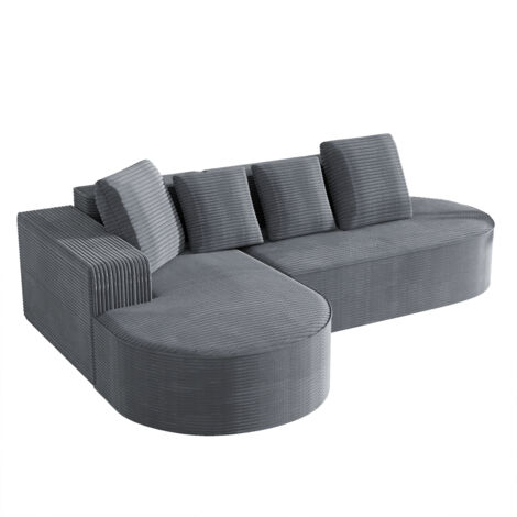 Vollkomprimiertes knochenloses Sofa,Modulares Kombinationssofa (L-Liegestühle), modernes Cloud-Kombinationssofa (Tiefsitze), Schwammkompressionssofa (ohne Montage)