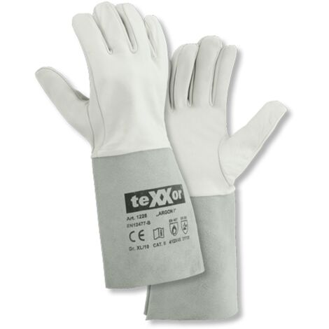 Vollnappa Schweisserhandschuh ARGON m. Spaltlederstulpe 35 cm lang Gr. 10