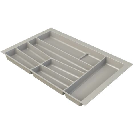 Volpato Besteckeinsatz - moderner Besteckkasten ideal als Besteck Organizer für KB 800mm, Kunststoff in Grau