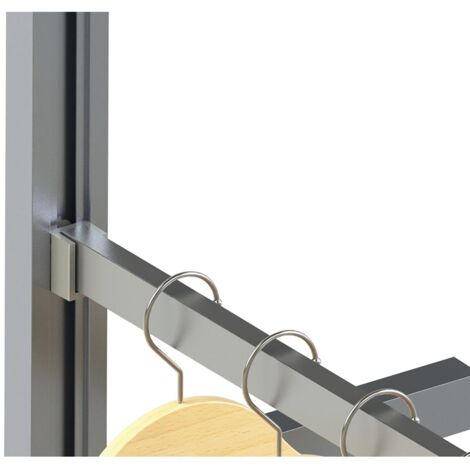 Volpato Kleiderstange Set 900mm passend zu Stili Regalsystem, Aluminium schwarz eloxiert