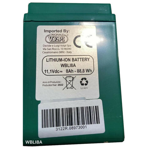 VOLPI - WBLI8A - Batteria LI12V-8Ah per pompe Volpi