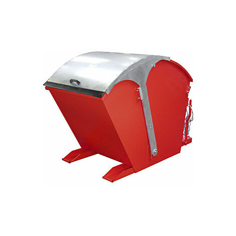 Volquete con tapa redonda  capacidad 1 m³  rojo vivo