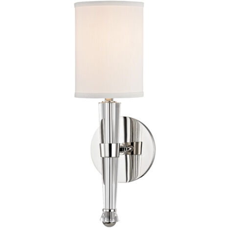 Volta Applique murale à 1 lumière nickel poli, lin