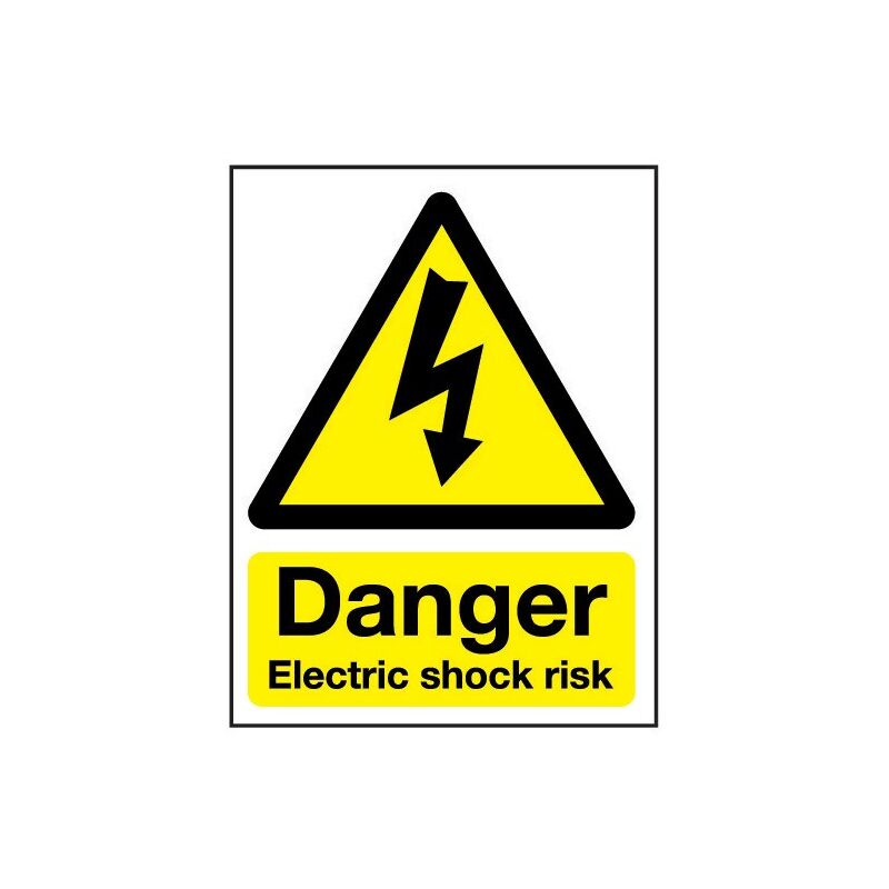 Sitesafe - Electric Shock Risk Rigid pvc Danger Sign - 148 x 210mm
