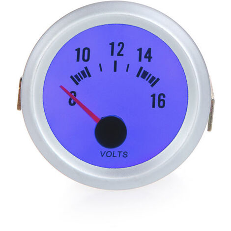 Voltage Meter Gauge Voltmeter for Auto Car 2" 52mm 8~16V Blue LED Light