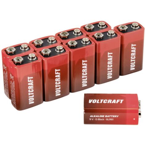 VOLTCRAFT 6LR61 Pile 6LR61 (9V) alcaline(s) 550 mAh 9 V 10 pc(s) S536442