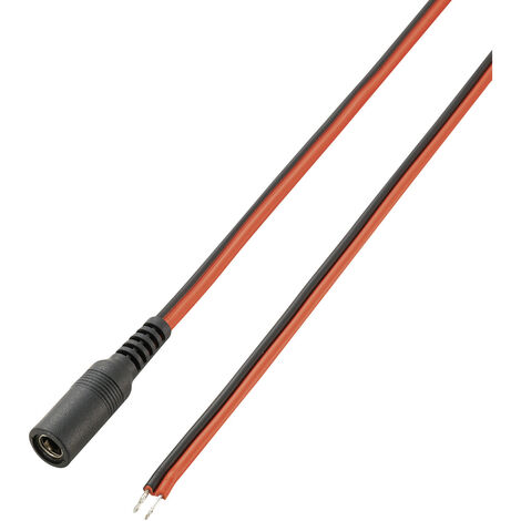 VOLTCRAFT 93025c181 Niedervolt-Anschlusskabel Niedervolt-Buchse - offene Kabelenden 5.5 mm 2.5 mm 5.