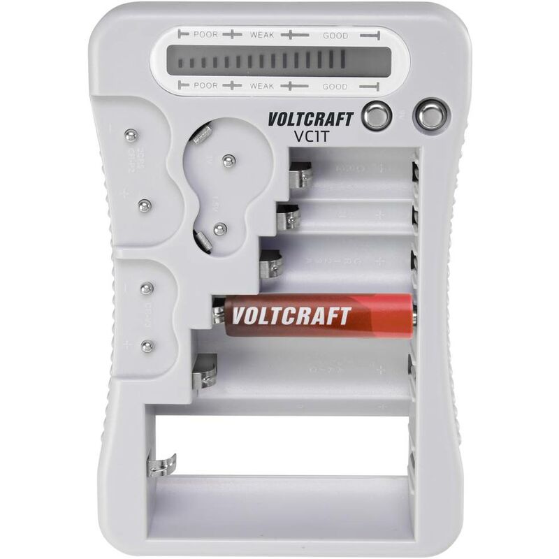 Image of Voltcraft - Tester batterie VC1T Campo di misura (tester batterie) 1,5 v, 3 v, 6 v, 9 v Pila VC-12613270
