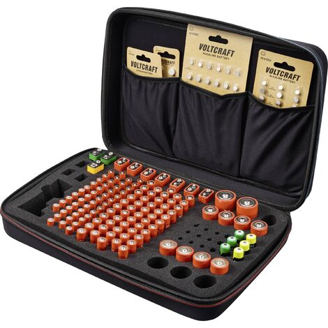 VOLTCRAFT BB-146-1 Mallette à batterie 146x LR3 (AAA), LR6 (AA), LR14 (C), LR20 (D), 6LR61 (9 V) (L x l x H) 410 x 270 x 90 mm R665712