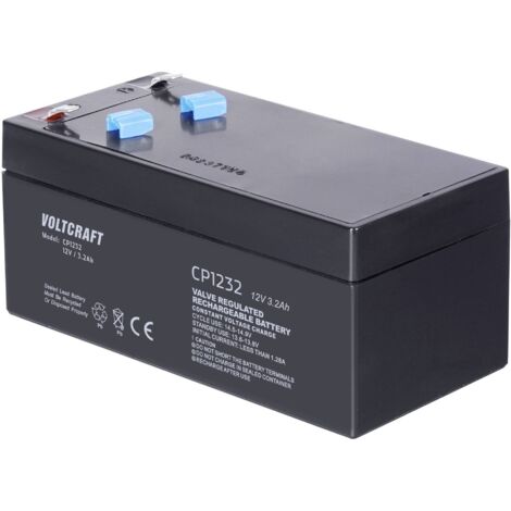 VOLTCRAFT CE12V/3,2Ah VC-12713965 Batterie au plomb 12 V 3.2 Ah plomb (AGM) (l x H x P) 134 x 67 x 67 mm cosses plates 4,8 mm sans entretien S154022
