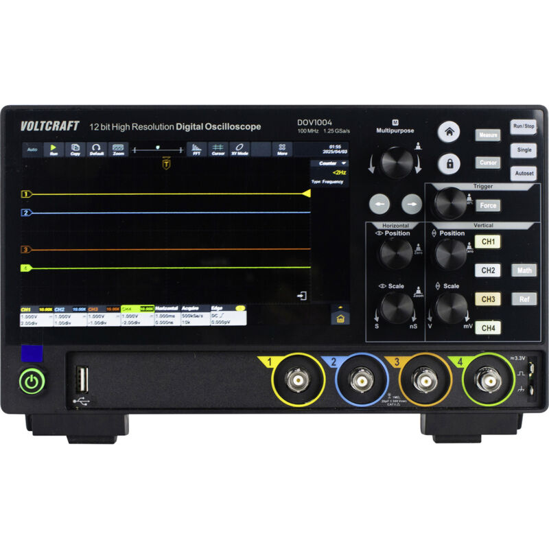DOV1004 Digital-Oszilloskop 100 MHz 4-Kanal 1.25 GSa/s 50 Mpts 12 Bit Digital-Speicher (d - Voltcraft