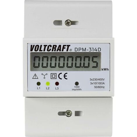 VOLTCRAFT DPM-314D Compteur dénergie triphasé numérique 100 A conformité MID: non 1 pc(s)