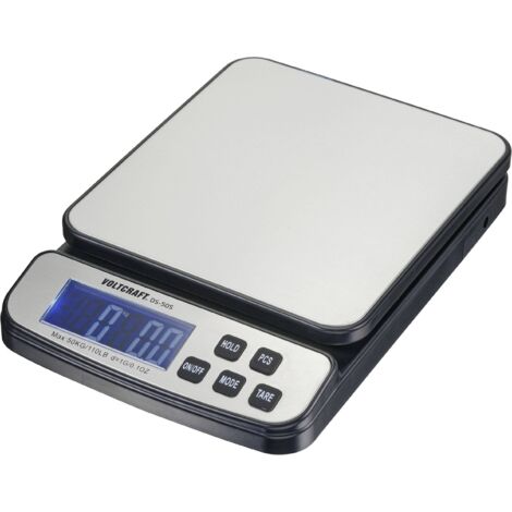 VOLTCRAFT DS-50S Balance de table Plage de pesée (max.) 50 kg Lisibilité 1 g à pile(s), sur bloc d'alimentation (en opt