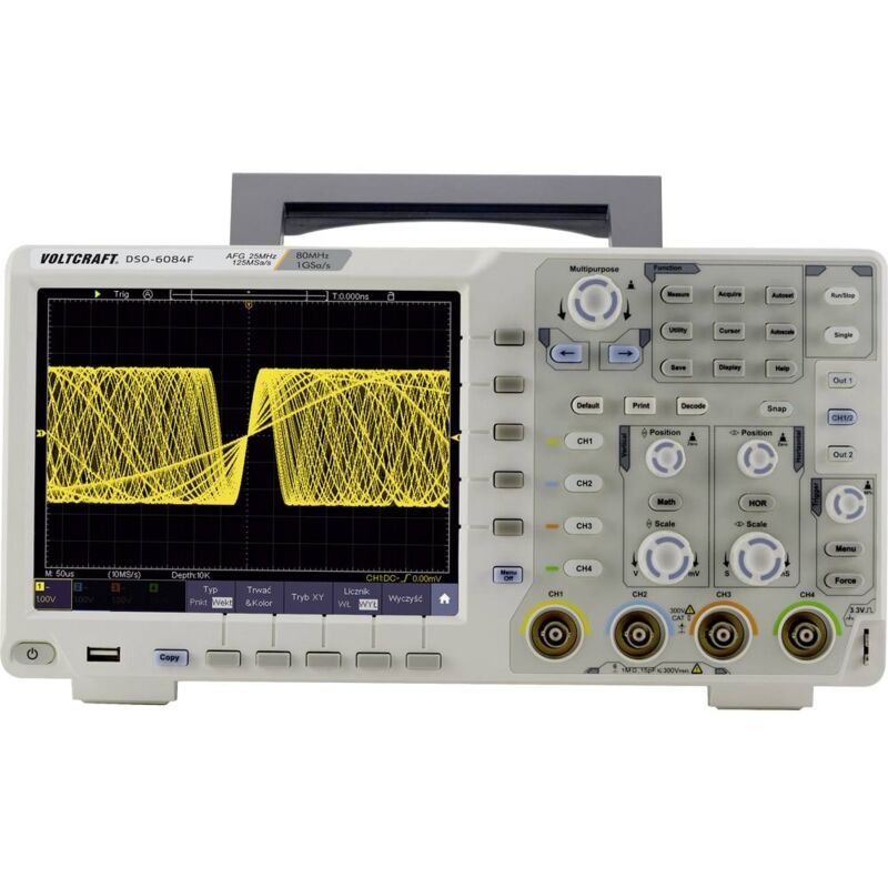 Image of DSO-6084F Oscilloscopio digitale 80 MHz 4 canali 1 Gsa/s 40000 kpts 8 Bit Memoria digitale (dso), Generatore - Voltcraft