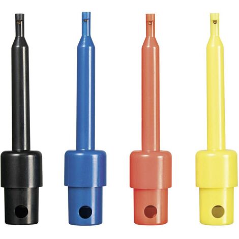 VOLTCRAFT Jeu de pointes de touche à souder CAT I noir, rouge, bleu, jaune Q59506