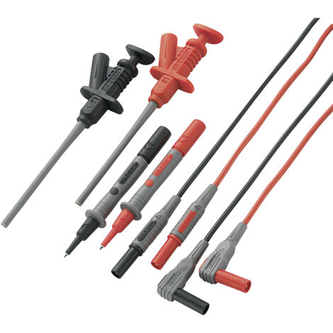 VOLTCRAFT MS-6 Sicherheits-Messleitungs-Set Lamellenstecker 4 mm Prüfspitze 1.20 m Schwarz, Rot 1 Se
