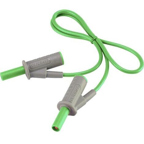 VOLTCRAFT MSB-501 Sicherheits-Messleitung Lamellenstecker 4 mm Lamellenstecker 4 mm 0.50 m Grün 1 St