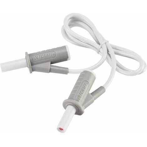 VOLTCRAFT MSB-501 Sicherheits-Messleitung Lamellenstecker 4 mm Lamellenstecker 4 mm 0.75 m Weiß 1 St