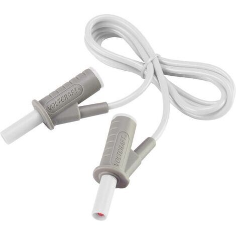 VOLTCRAFT MSB-501 Sicherheits-Messleitung Lamellenstecker 4 mm Lamellenstecker 4 mm 1.00 m Weiß 1 St