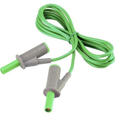 VOLTCRAFT MSB-501 Sicherheits-Messleitung Lamellenstecker 4 mm Lamellenstecker 4 mm 1.50 m Grün 1 St