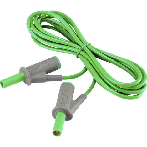 VOLTCRAFT MSB-501 Sicherheits-Messleitung Lamellenstecker 4 mm Lamellenstecker 4 mm 2.00 m Grün 1 St