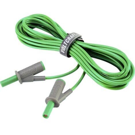 VOLTCRAFT MSB-501 Sicherheits-Messleitung Lamellenstecker 4 mm Lamellenstecker 4 mm 5.00 m Grün 1 St