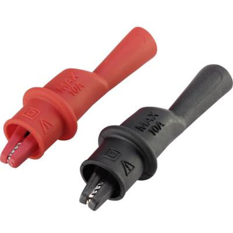 VOLTCRAFT MSK-104 PINCE CROCODILE CONNECTEUR MÂLE 4 MM CAT III 1000 V, CAT IV 600 V NOIR, ROUGE VC-8083495