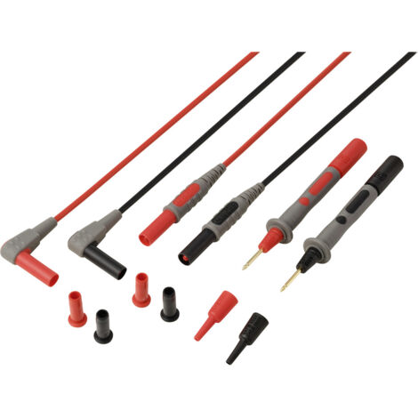 VOLTCRAFT MSL-820 Premium PVC Messleitung Gold Kontakte 1.2 m  1 Paar