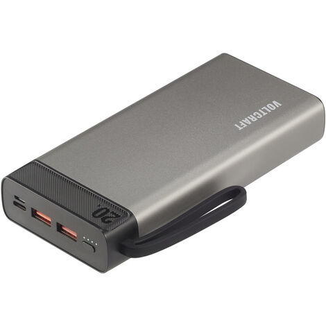 VOLTCRAFT PB-20-PD3.0 Powerbank 20000 mAh USB PD 3.0 LiPo Grau-Schwarz Statusanzeige