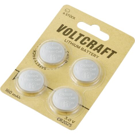 VOLTCRAFT Pile bouton CR 2025 3 V 4 pc(s) 160 mAh lithium LM2025 S536482