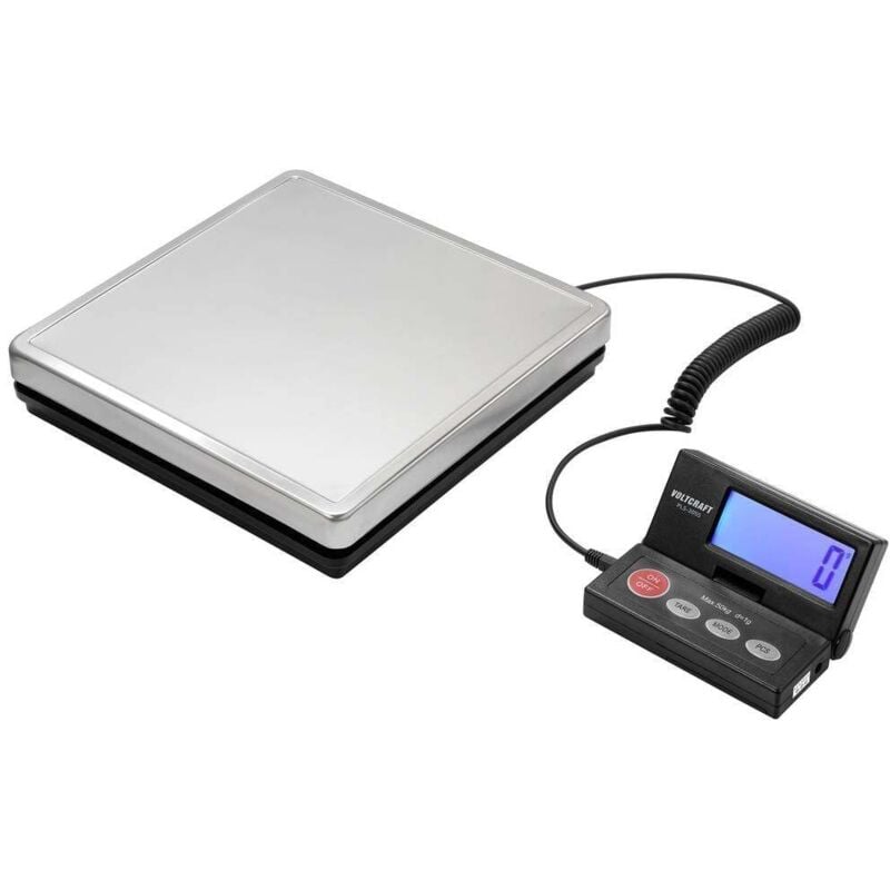 PLS-205S Balance à plate-forme Plage de pesée (max.) 50 kg Lisibilité 1 g sur secteur, à pile(s) acier inoxyd - Voltcraft