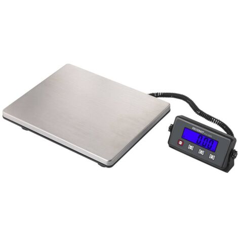 VOLTCRAFT PLS-220S Bilancia a piattaforma Portata max. 200 kg Risoluzione 50 g a batteria, rete elettrica acciaio inox