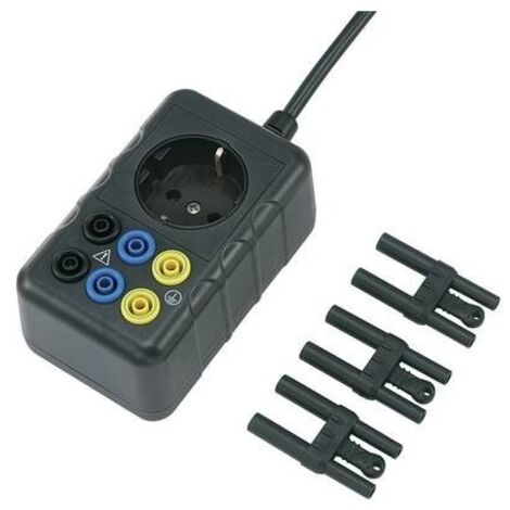 VOLTCRAFT SMA-10 Adattatore per misurazioni Spina schuko - Presa 4 mm, Presa schuko di sicurezza Nero