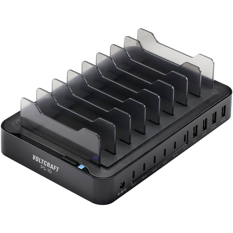 Station de charge de table 120 w 4x usb-a, 6x usb-c® intérieure R754062 - Voltcraft