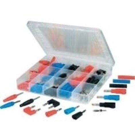 VOLTCRAFT SUBP84-03 Spina da laboratorio Ø perno: 4 mm Nero, Rosso, Blu, Argento 84 pz.