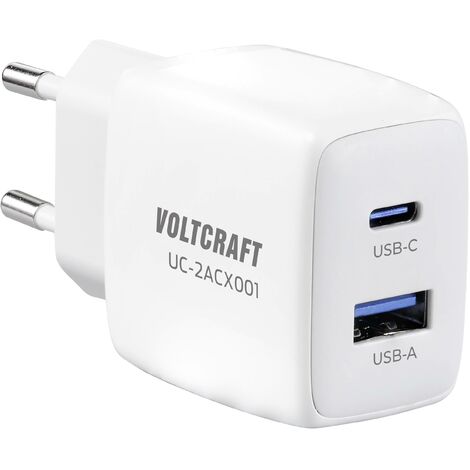 VOLTCRAFT UC-2ACX001 Chargeur USB 25 W intérieure Courant de sortie (max.) 2.08 A 2 x 1x USB-A, 1x USB-C® GaN X983482