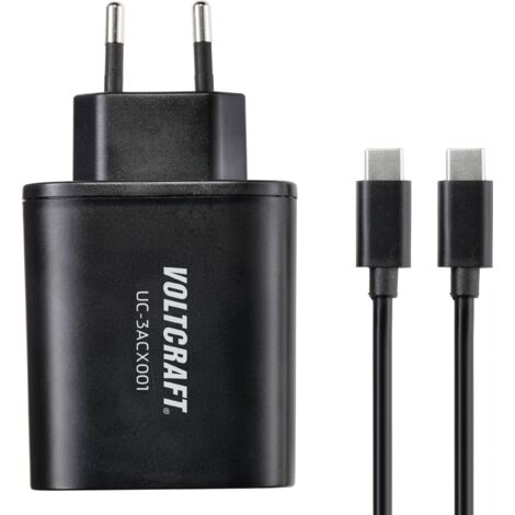 VOLTCRAFT UC-3ACX001 Chargeur USB 38 W 2x USB-A, 1x USB-C® Power Delivery noir intérieure W185502