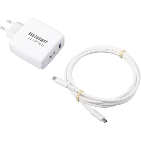 VOLTCRAFT UC-3ACX003 Chargeur USB 120 W intérieure Courant de sortie (max.) 5 A 3 x 1x USB-A, 2x USB-C® GaN X930622