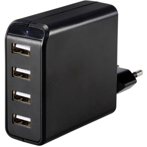 VOLTCRAFT UC-4AXX001 USB Ladegerät 24 W 4x USB-A  Schwarz Innenbereich