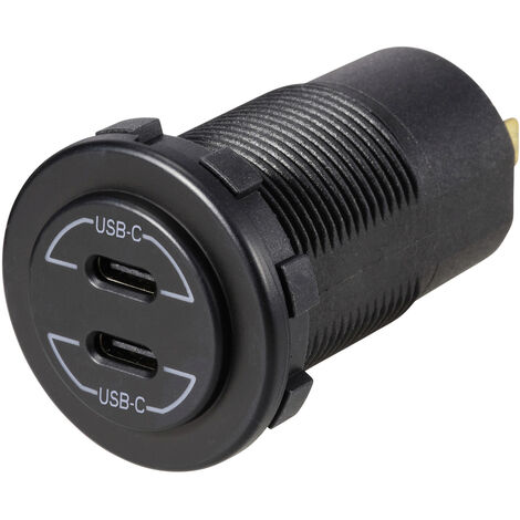 VOLTCRAFT USB-C®-Doppelsteckdose 9V-30V-60W Belastbarkeit Strom max.=3 A   12 - 24 V/DC