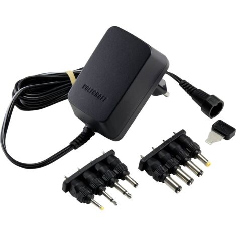 VOLTCRAFT VC-11258680 Alimentatore a spina regolabile 3 V/DC, 4.5 V/DC, 5 V/DC, 6 V/DC, 7.5 V/DC, 9 V/DC, 12 V/DC 0.6 A