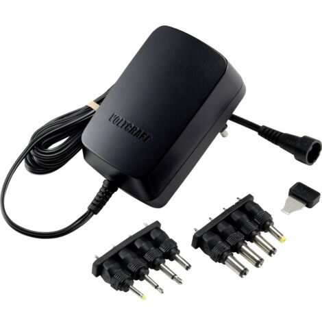 VOLTCRAFT VC-11258700 Alimentatore a spina regolabile 3 V/DC, 4.5 V/DC, 5 V/DC, 6 V/DC, 7.5 V/DC, 9 V/DC, 12 V/DC 1.5 A