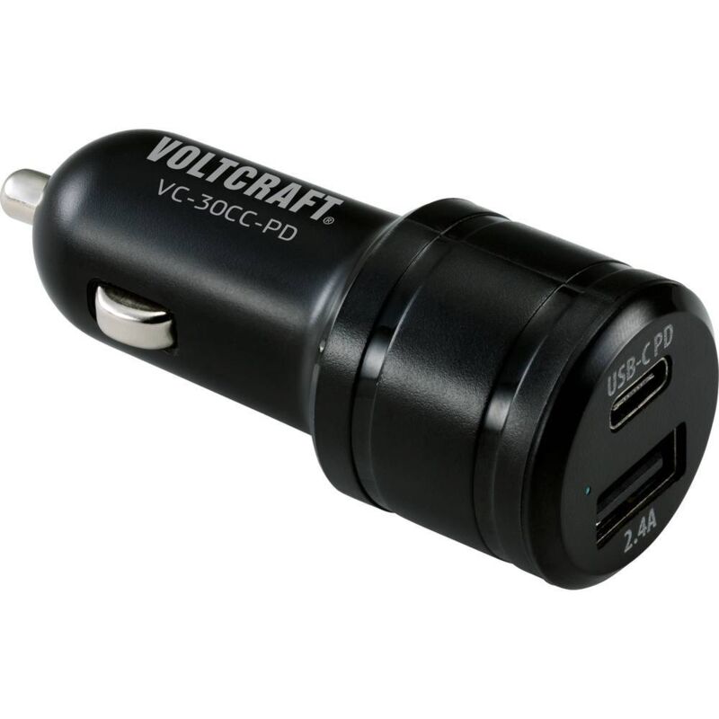 VOLTCRAFT VC-30CC-PD pour voiture Chargeur USB 2 x USB, USB-C™ femelle USB Power Delivery (USB-PD)