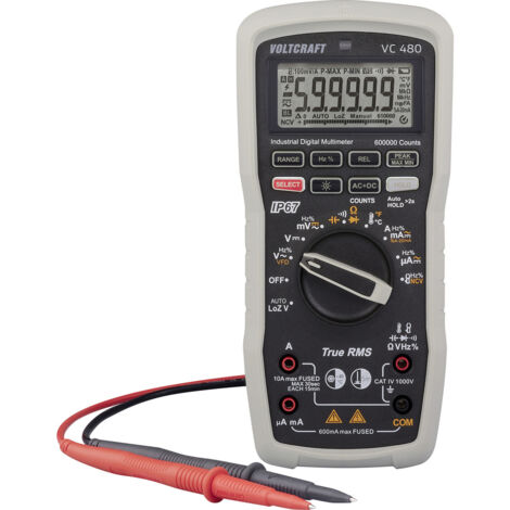 VOLTCRAFT VC 480 Hand-Multimeter  digital Wasserdicht (IP67), LoZ CAT IV 1000 V Anzeige (Counts): 60