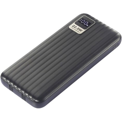 VOLTCRAFT VC-WT-K512 Powerbank (batterie supplémentaire) 10000 mAh Fast Charge LiPo noir affichage du statut